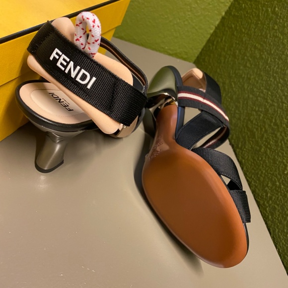 Fendi Colibri Strappy Canvas Sandals - Picture 4 of 5